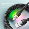 Дата кабель USB 2.0 AM to Lightning 2.0m 2.4A LED black Essager (EXCL-XCDA01)