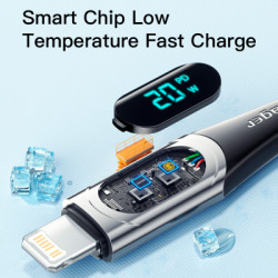 Дата кабель USB-C to Lightning 2.0m 20W Digital Display blue Essager (EXCTL-YDA03)