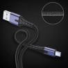 Дата кабель USB 2.0 AM to USB-C 2.0m 3A LED black Essager (EXCT-XGA0G)
