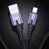 Дата кабель USB 2.0 AM to USB-C 2.0m 3A LED black Essager (EXCT-XGA0G)