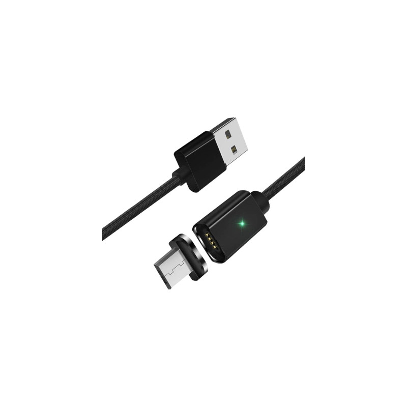 Дата кабель USB 2.0 AM to Micro 5P 1.0m Magnetic black Essager (EXCCXM-ML01)