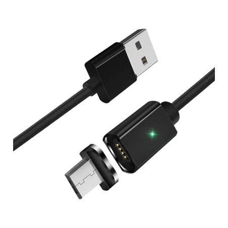 Дата кабель USB 2.0 AM to Micro 5P 1.0m Magnetic black Essager (EXCCXM-ML01)