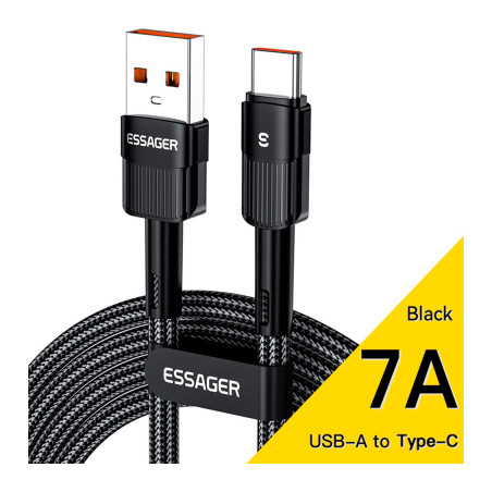 Дата кабель USB 2.0 AM to USB-C 3.0m 7A black Essager (EXCT-XCC01)
