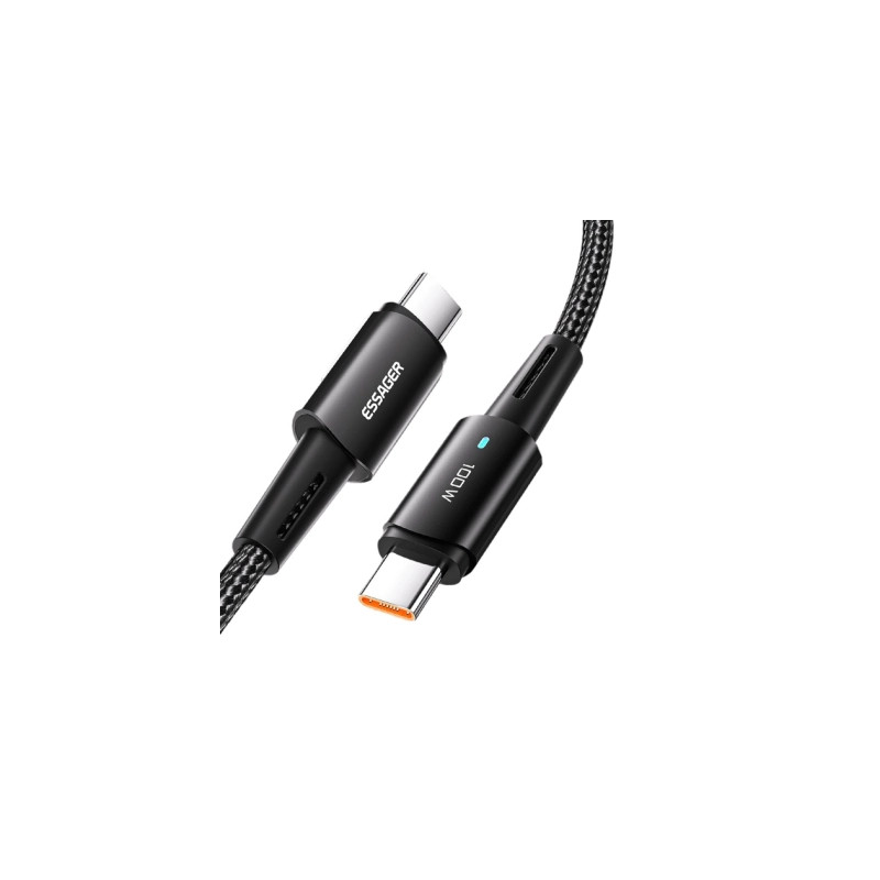 Дата кабель USB-C to USB-C 0.5m 100W black Essager (EXCTT1-CGB01)