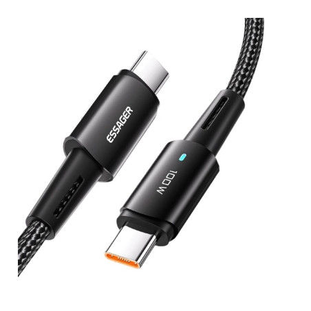 Дата кабель USB-C to USB-C 0.5m 100W black Essager (EXCTT1-CGB01)