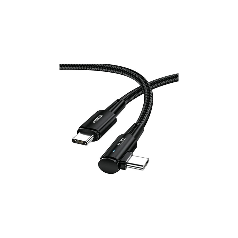 Дата кабель USB-C to USB-C 3.0m 100W 90° corner black Essager (EXCTT1-CGWTC01)