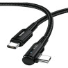 Дата кабель USB-C to USB-C 3.0m 100W 90° corner black Essager (EXCTT1-CGWTC01)