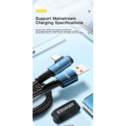 Дата кабель USB 2.0 AM to USB-C 2.0m 100W blue Essager (EXCWT7A-CGA03-P)