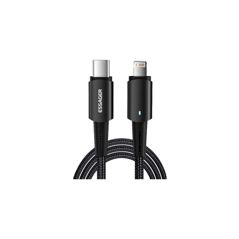 Дата кабель USB-C to Lightning 2.0m 20W black Essager (EXCTL-CGA01)