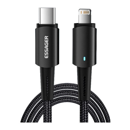 Дата кабель USB-C to Lightning 2.0m 20W black Essager (EXCTL-CGA01)