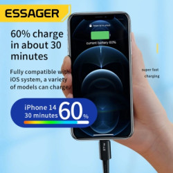 Дата кабель USB-C to Lightning 2.0m 20W black Essager (EXCTL-CGA01)