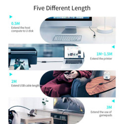 Дата кабель USB 3.0 AM/AF 1.5m Essager (EXCAM-YTA01)