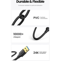 Дата кабель USB 3.0 AM/AM 2.0m US128 black Ugreen (10371)