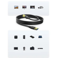 Дата кабель USB 3.0 AM/AM 3.0m US128 black Ugreen (90576)