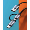 Дата кабель USB 2.0 AM to USB-C + Micro 5P 1.0m 3A US177 black Ugreen (30875)