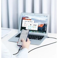 Дата кабель USB 2.0 AM to USB-C + Micro 5P 1.0m 3A US177 black Ugreen (30875)