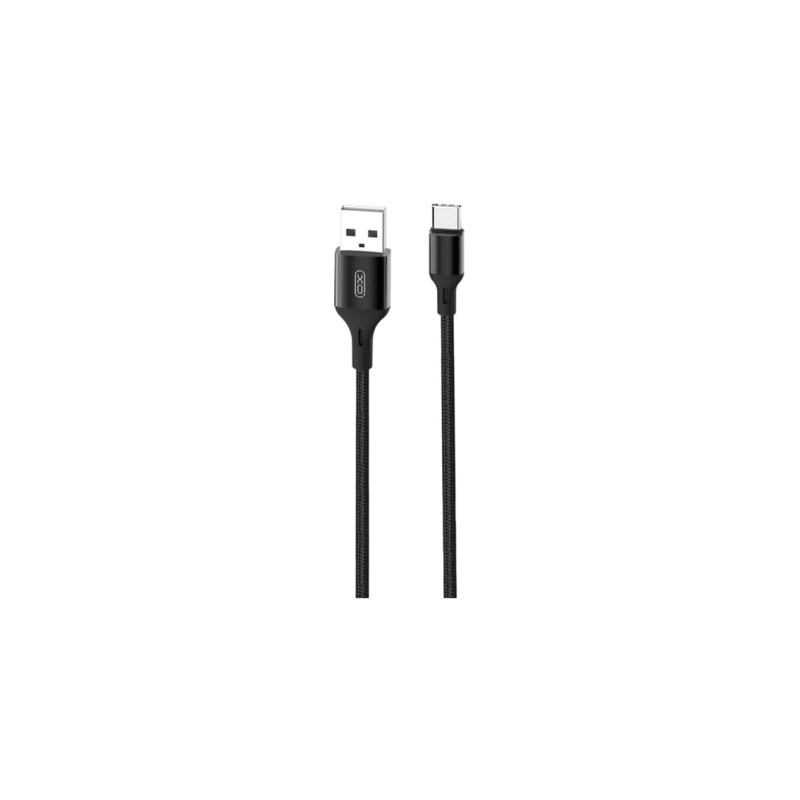 Дата кабель USB 2.0 AM to USB-C 2.0m braided NB143 black XO (6920680870844)