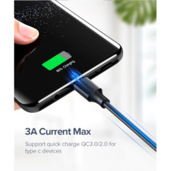 Дата кабель USB 2.0 AM to USB-C 0.25m 3A US287 black Ugreen (60114)