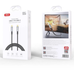 Дата кабель USB-C to USB-C 1.0m 100W PD black XO (GB020-CC.tranish)