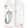 Дата кабель USB 2.0 AM to Lightning + Micro 5P + USB-C 3A black XO (CB-23U3-BK)