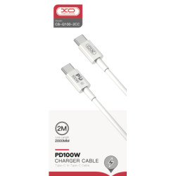 Дата кабель USB-C to USB-C 2.0m 100W white XO (CB-Q100-2CC)