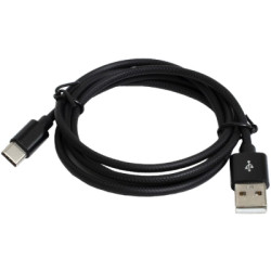 Дата кабель USB 2.0 AM to USB-C 1.0m 2.4A black Patron (CAB-PN-USB-TYPEC-1-B)