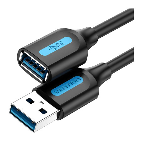 Дата кабель USB 3.0 AM/AF 0.5m black Vention (CBHBD)