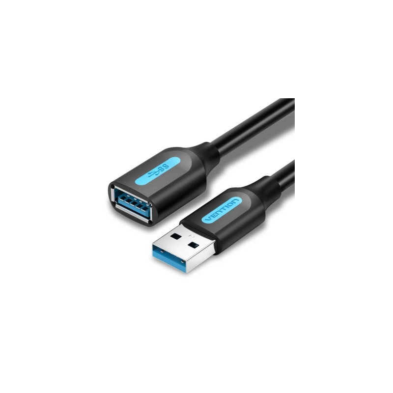 Дата кабель USB 3.0 AM/AF 3.0m black Vention (CBHBI)