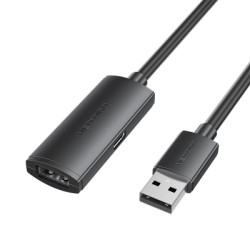Дата кабель USB 2.0 AM/AF 5.0m Active black Vention (CBKBJ)