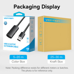 Дата кабель USB 2.0 AM/AF 5.0m Active black Vention (CBKBJ)