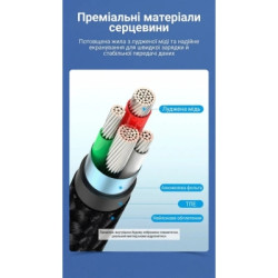 Дата кабель USB 2.0 AM to USB-C 1.5m 3A cotton braided aluminum purple Vention (CODVG)