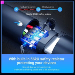 Дата кабель USB 2.0 AM to USB-C 1.5m 3A black Vention (COKBG)