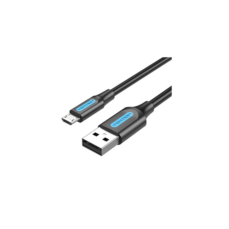Дата кабель USB 2.0 AM to Micro 5P 1.0m 3A black Vention (COLBF)