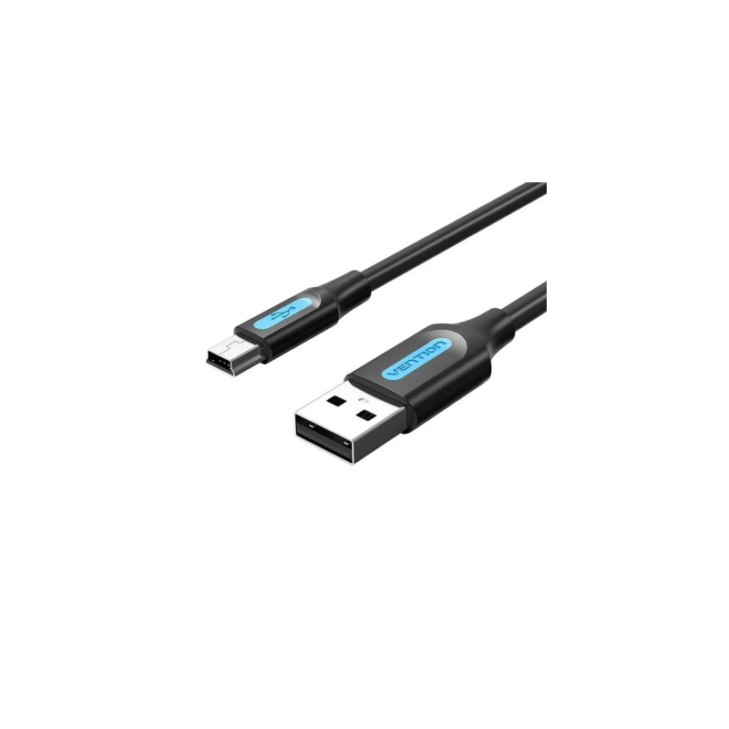 Дата кабель USB 2.0 AM to Mini 5P 0.5m black Vention (COMBD)
