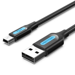 Дата кабель USB 2.0 AM to Mini 5P 2.0m black Vention (COMBH)