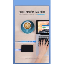 Дата кабель USB 2.0 AM to Mini 5P 2.0m black Vention (COMBH)