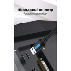 Дата кабель USB 3.0 AM/AM 3.0m black Vention (CONBI)