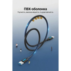 Дата кабель USB 3.0 AM/AM 3.0m black Vention (CONBI)
