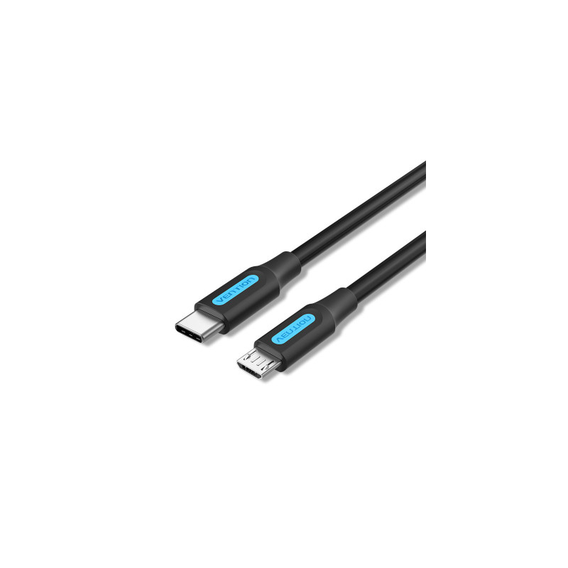 Дата кабель USB-C to Micro 5P 1.0m 2A black Vention (COVBF)