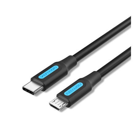 Дата кабель USB-C to Micro 5P 1.0m 2A black Vention (COVBF)