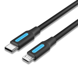 Дата кабель USB-C to Micro 5P 1.5m 2A black Vention (COVBG)