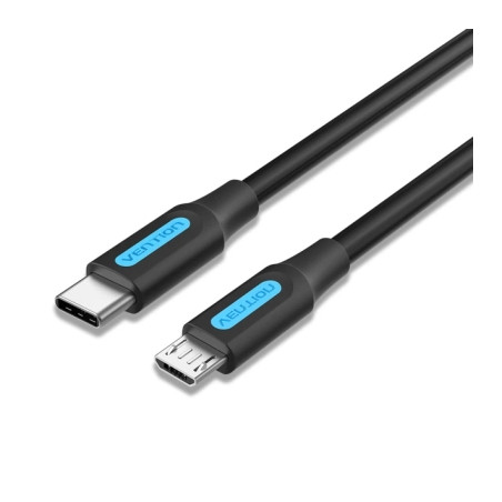 Дата кабель USB-C to Micro 5P 1.5m 2A black Vention (COVBG)