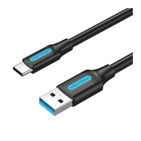 Дата кабель USB 3.0 AM to USB-C 1.5m black Vention (COZBG)