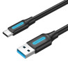 Дата кабель USB 3.0 AM to USB-C 1.5m black Vention (COZBG)