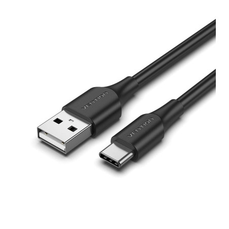 Дата кабель USB 2.0 AM to USB-C 1.0m 3A black Vention (CTHBF)