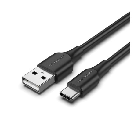 Дата кабель USB 2.0 AM to USB-C 2.0m 3A black Vention (CTHBH)