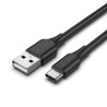 Дата кабель USB 2.0 AM to USB-C 2.0m 3A black Vention (CTHBH)
