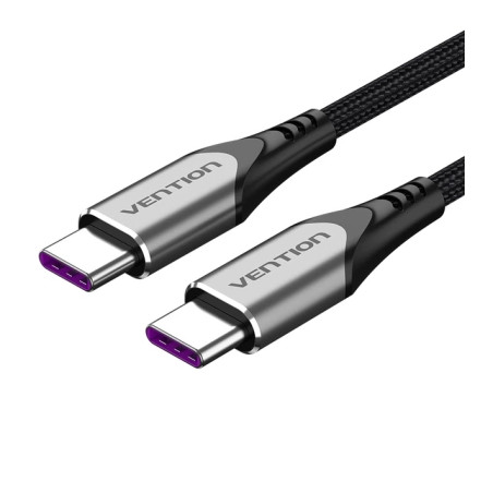 Дата кабель USB-C to USB-C 2.0m 5A aluminum gray Vention (TAEHH)