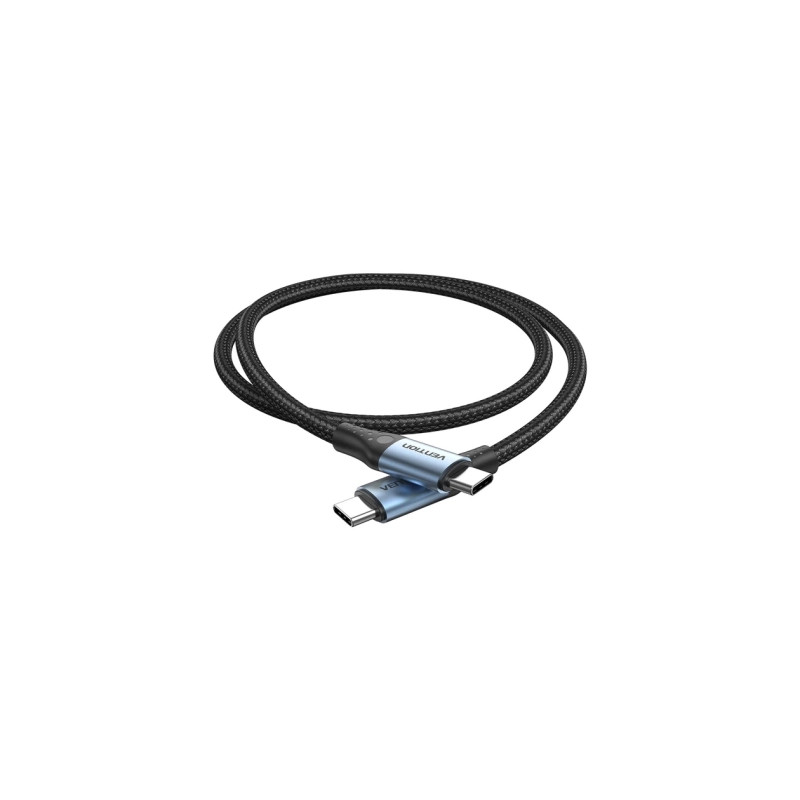 Дата кабель USB-C to USB-C 1.5m 240W aluminum black Vention (TREBG)