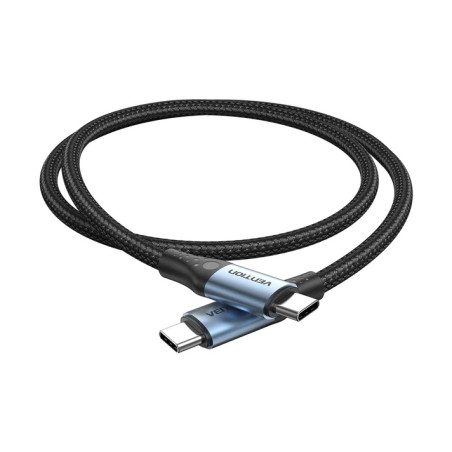 Дата кабель USB-C to USB-C 1.5m 240W aluminum black Vention (TREBG)